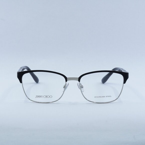 Jimmy Choo JC192 0003 00 Eyeglasses Matte Black/Silver 54mm Rectangle Frame - Picture 2 of 10